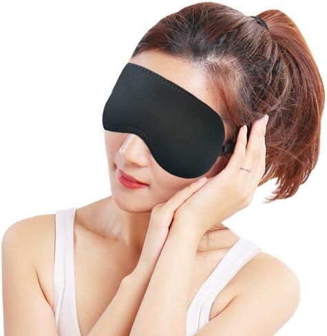 Magnetic Sleeping Mask Eye Patch Far Infrared Sleeping Mask Magnet Blindfold Eye Shade Cover Therapy Flight Nap Eye Pillow with Adjustable Strap in Kuwait