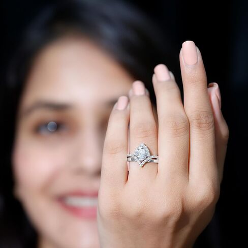 خاتم خطوبة مصمم مصمم مويساني معتمد للنساء ، 1.50 CT ، D-VS1 جودة in Saudi Arabia