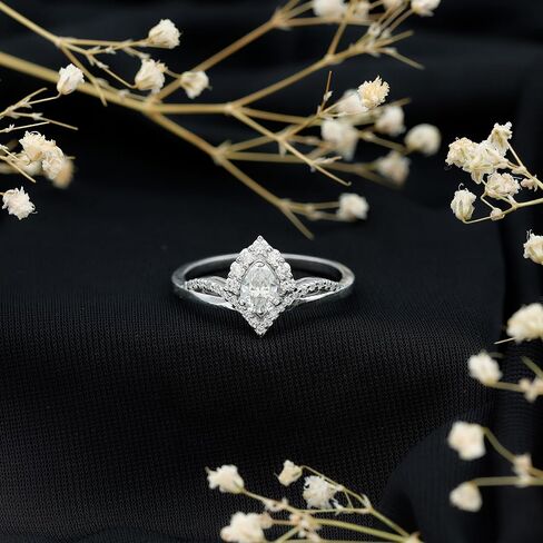 خاتم خطوبة مصمم مصمم مويساني معتمد للنساء ، 1.50 CT ، D-VS1 جودة in Saudi Arabia