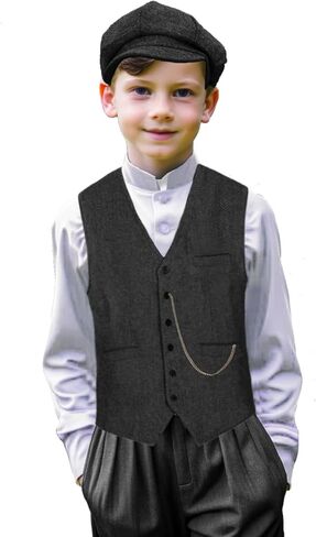 زي الأطفال في 1920 للأولاد السترة قبعة الجيب ملحقات مجموعة مجموعة تأثيري 2-14 سنة in Kuwait
