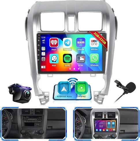 2+64GB Android 13 Car Stereo for Honda CRV 2007-2011 with Wireless Carplay Android Auto, 9" Touch Screen Radio Dash Kit GPS Navigation WiFi Bluetooth SWC Mic Backup Camera in Saudi Arabia
