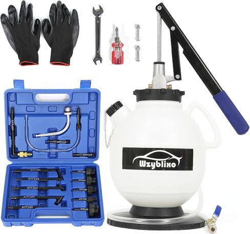 7.5L Transmission Fluid Pump Kit with 15 ATF Adapters, 2 Gallon Manual ATF Refill Kit,Transmission Fluid Transfer Pump (Blue) in Saudi Arabia