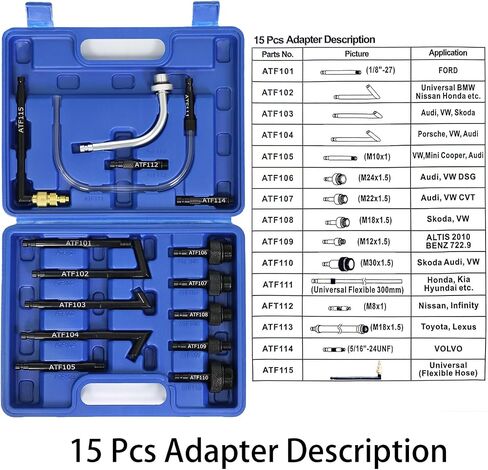 7.5L Transmission Fluid Pump Kit with 15 ATF Adapters, 2 Gallon Manual ATF Refill Kit,Transmission Fluid Transfer Pump (Blue) in Saudi Arabia