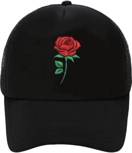 RED ROED مطرزة قبعة سائق شاحنة سوداء - شبك للجنسين شبك البيسبول قبعة قابلة للتعديل في الهواء الطلق قبعة الشمس في الهواء الطلق للرجال نساء in Saudi Arabia