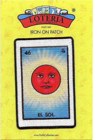 El Sol 46 Patch Sun Mexican Loteria Card Sublimated Embroidery Iron On in Saudi Arabia