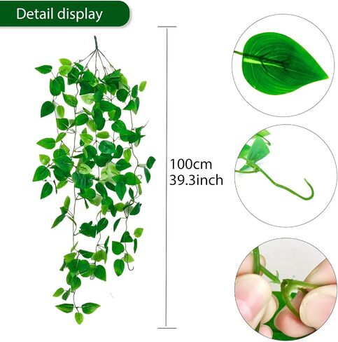 Fake Hanging Plants for Room Decor,1pcs Artificial Potted Plants Vines for Wall Home Office Aesthetic Living Kitchen Bathroom Coffee Table Shelf Indoor Outdoor Farmhouse Patio Decorations in Saudi Arabia