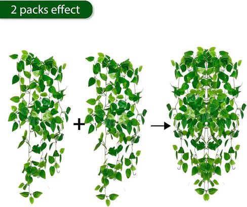 Fake Hanging Plants for Room Decor,1pcs Artificial Potted Plants Vines for Wall Home Office Aesthetic Living Kitchen Bathroom Coffee Table Shelf Indoor Outdoor Farmhouse Patio Decorations in Saudi Arabia