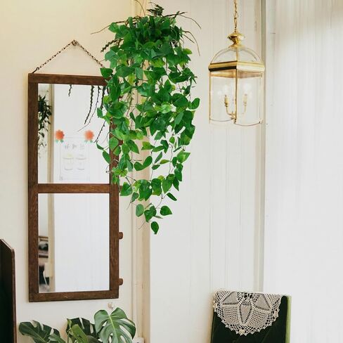 Fake Hanging Plants for Room Decor,1pcs Artificial Potted Plants Vines for Wall Home Office Aesthetic Living Kitchen Bathroom Coffee Table Shelf Indoor Outdoor Farmhouse Patio Decorations in Saudi Arabia