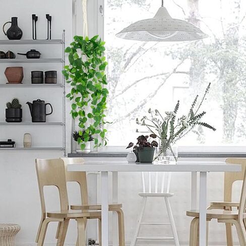 Fake Hanging Plants for Room Decor,1pcs Artificial Potted Plants Vines for Wall Home Office Aesthetic Living Kitchen Bathroom Coffee Table Shelf Indoor Outdoor Farmhouse Patio Decorations in Saudi Arabia