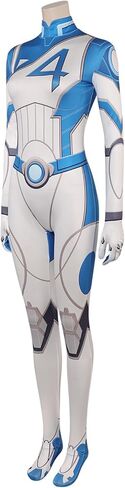 Invisible Woman Cosplay Costume Susan Storm Cosplay Strategist Hero Jumpsuit Outfits Blue One-Piece Halloween Dress in Saudi Arabia