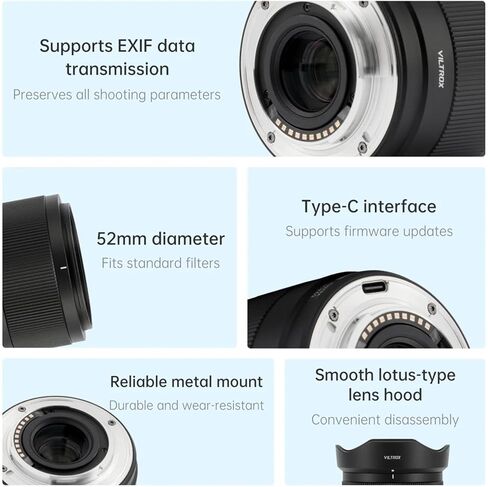 عدسة VILTROX 27 مم F1.2 f/1.2 Pro E-Mount APS-C لكاميرات Sony E-Mount A7 A7II A7RII A7SII A7SIII A7III A7IV A7RV A9 A9II FX3 FX6 ZVE1 A6600 A6500 A6400 A6300 A6100 ZVE10 FX30 in Saudi Arabia