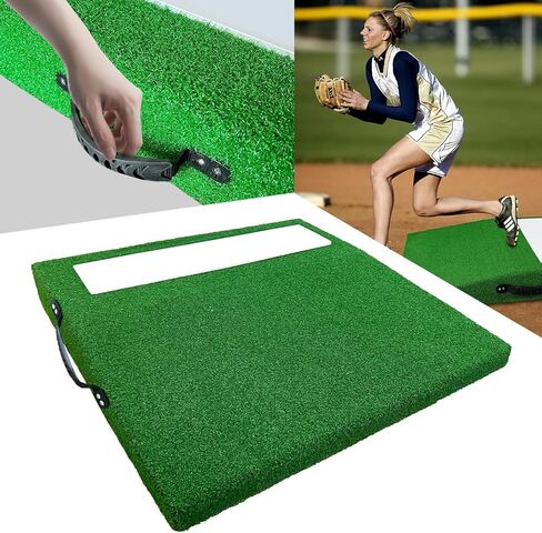 تلة تدريب محمولة للشباب مقاس 30 × 30 × 4 بوصة مع عشب صناعي مضاد للتلاشي من المطاط لتدريب وممارسة رمي البيسبول في الأماكن المغلقة والهواء الطلق in Kuwait