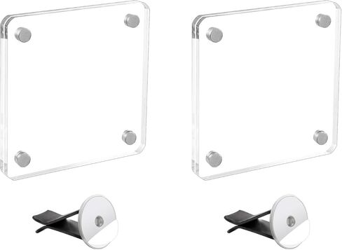 1797 2 Pack Car Photo Holders for Dashboard Vent Picture Frame Clip Magnetic Acrylic Display Horizontal Vertical fit for Polaroid Wallet Size Photos 3.5 x 2.4 inch in Saudi Arabia