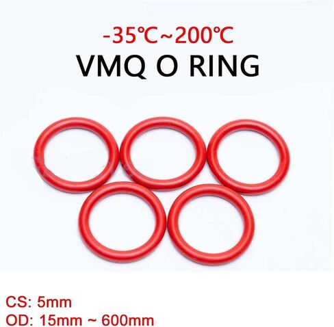 حشية سليكون O-Ring Gasket CS 5mm OD 15mm ~ 600 مم السيليكون O-Ring غسالة ختم مقاومة للماء ومعزولة (OD 435 مم (1pcs)) in Kuwait