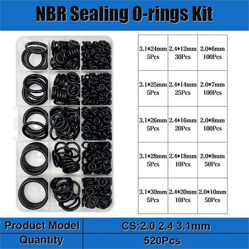 Rubber O-Ring Sealing Washer Plumbing Gasket Oil Resistant Automobile Plumbing Faucet Water Repair Black NBR Seal O-Ring(3200pcs 1set) in Saudi Arabia
