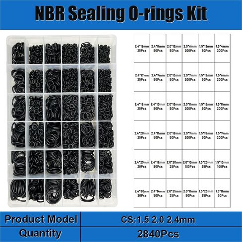 Rubber O-Ring Sealing Washer Plumbing Gasket Oil Resistant Automobile Plumbing Faucet Water Repair Black NBR Seal O-Ring(3200pcs 1set) in Saudi Arabia