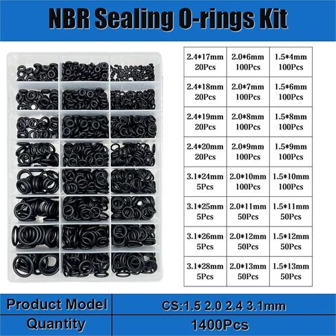 Rubber O-Ring Sealing Washer Plumbing Gasket Oil Resistant Automobile Plumbing Faucet Water Repair Black NBR Seal O-Ring(3200pcs 1set) in Saudi Arabia