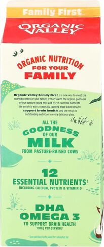 ORGANIC VALLEY Organic Omega 3 DHA Whole Milk, 0.5 GL in Saudi Arabia