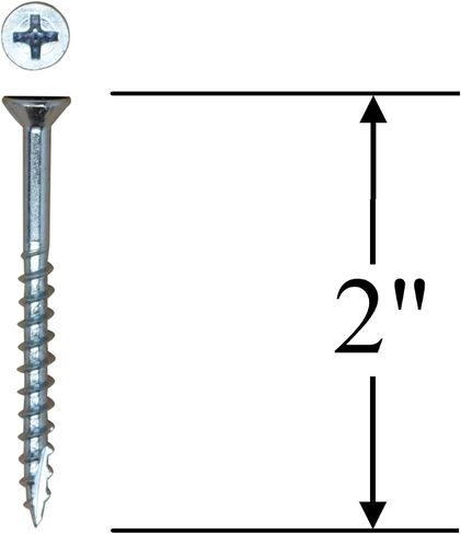 #8 x 1-1/4" Flat Head Wood Screws - #2 Philips Drive - Countersinking Nibs - Auger Point - Deep Thread Design for Cabinets & All Interior Work - Zinc Plated - 1,000 Screws in Saudi Arabia