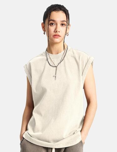 yimoon mens cotton cotton incluot tops accless acid wash tshirts قطعت قمصان العضلات in Kuwait
