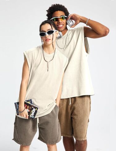yimoon mens cotton cotton incluot tops accless acid wash tshirts قطعت قمصان العضلات in Kuwait