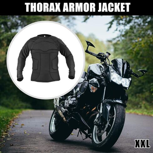 X AUTOHAUX Size 2XL Bike Motorcycle Riding Protective Full Body Armor Jacket Thorax Back Backbone Protector for Skateboarding Skiing Black in Saudi Arabia