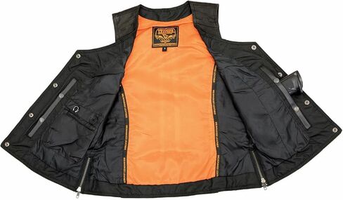 Milwaukee Leather MLL4565 Women's Black Fringed Leather Rivet Detail Side Buckle and Zipper Motorcycle Rider Vest in Saudi Arabia
