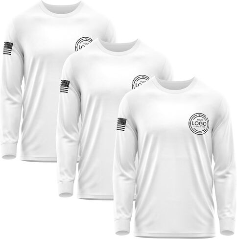 3 Pack Custom Shirts for Men, Long Sleeve Hi Visibility T Shirt Safety Customized Workwear Company Uniform Tops Black in Saudi Arabia