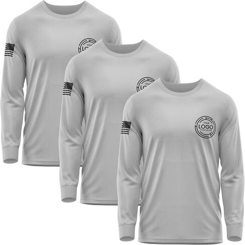 3 Pack Custom Shirts for Men, Long Sleeve Hi Visibility T Shirt Safety Customized Workwear Company Uniform Tops Black in Saudi Arabia