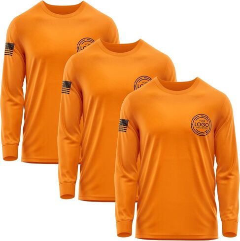 3 Pack Custom Shirts for Men, Long Sleeve Hi Visibility T Shirt Safety Customized Workwear Company Uniform Tops Black in Saudi Arabia