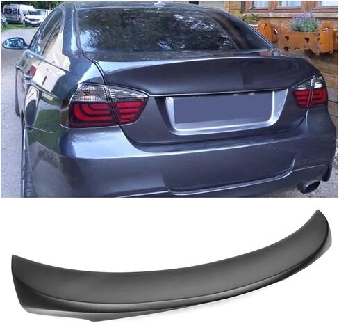 Car Rear Trunk Boot Lid Wing Spoiler Compatible For BMW 3 Series E90 Sedan 4 Door 2005-2008 M3 320i 323i 325i 330i 335i Black FRP Spoiler in Saudi Arabia
