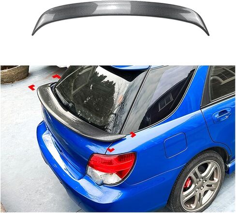Compatible for Subaru Impreza WRX 2001-2007 Touring Edition Rear Middle Tail Wing Spoiler Glossy Black Modification Car Body Kit(Carbon Black) in Saudi Arabia