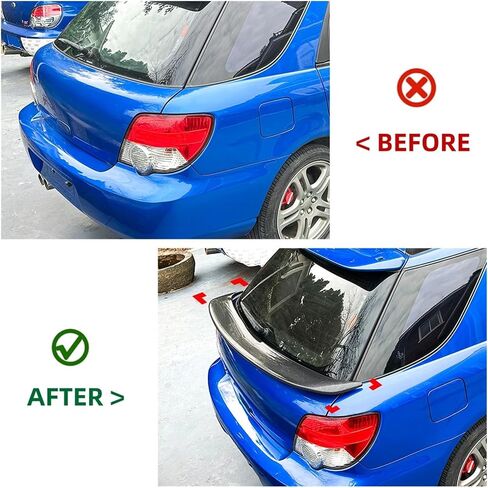 Compatible for Subaru Impreza WRX 2001-2007 Touring Edition Rear Middle Tail Wing Spoiler Glossy Black Modification Car Body Kit(Carbon Black) in Saudi Arabia
