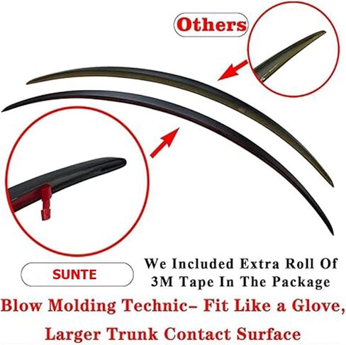 Compatible For Tesla Model Y 2024 ABS Carbon Fiber Wings Spoiler Model 3 2017-2024 Highland Exterior Accessories(New M3 Glossy Black) in Saudi Arabia