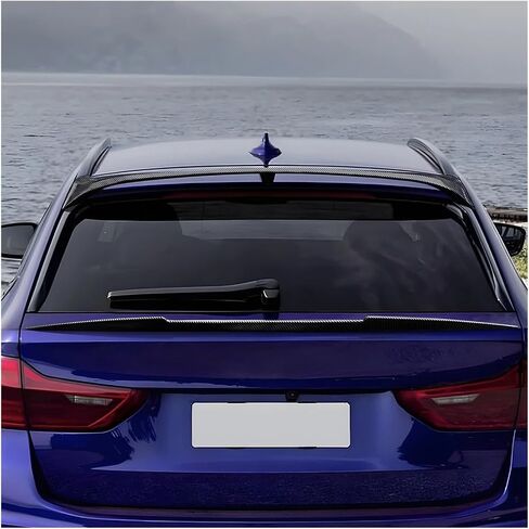 متوافق مع BMW 5 Series Touring G31 2018-2023 Car Top Wing & Mid Wing Spoiler Soffileer Tail Spinted Guard Guard Decoration (B Gloss Black) in Saudi Arabia