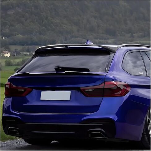 متوافق مع BMW 5 Series Touring G31 2018-2023 Car Top Wing & Mid Wing Spoiler Soffileer Tail Spinted Guard Guard Decoration (B Gloss Black) in Saudi Arabia