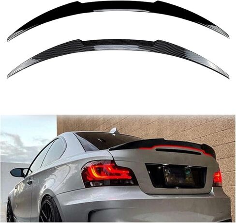 Car Rear Trunk Spoiler Compatible For BMW 1 Series E82 E88 Coupe 118i 128i 135i 2007 2008 2009 2010 2011 2012 2013 Rear Roof Spoiler Wing(Carbon Look) in Saudi Arabia