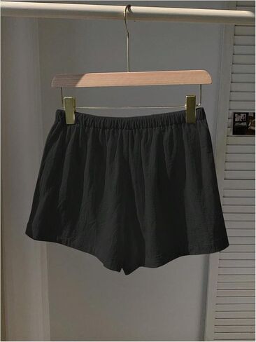 Floerns Women's Elastic Waist Double Layered Linen Shorts Knot Front Casual Loose Shorts in Saudi Arabia