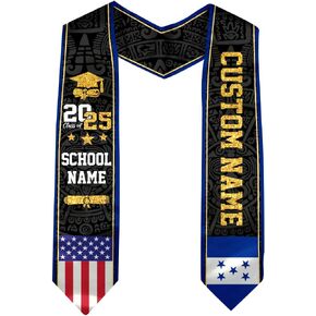 Honduran Graduation Stole, Honduran Flag Graduation Stole, Custom Honduran American Flag Graduation Sash 2025 in Kuwait