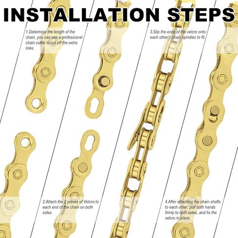 Bike Chain, 8 Speed Bike Chain 1/2" x 3/32" 116 Links Bicycle Chain for Road Mountain Folding Racing Cycling Bikes (Gold) in Kuwait