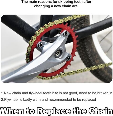 Bike Chain, 8 Speed Bike Chain 1/2" x 3/32" 116 Links Bicycle Chain for Road Mountain Folding Racing Cycling Bikes (Gold) in Kuwait