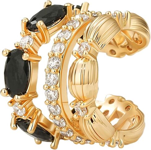 MTMY Ear Cuffs Non Piercing for Women 14K Gold Plated Ear Cuff Earrings Colorful Cubic Zirconia Paved Trendy Cartilage Earring Jewelry | Single in Kuwait