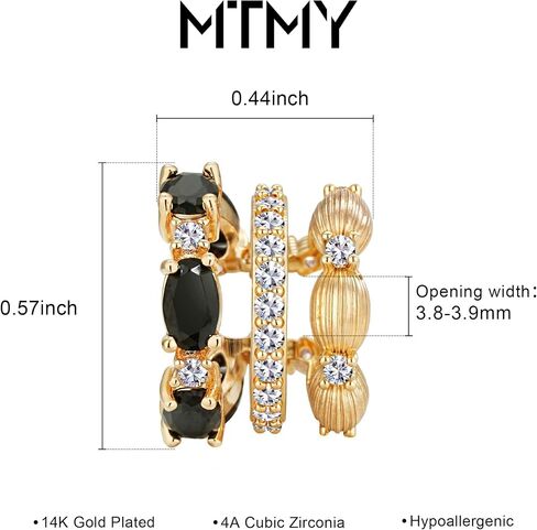 MTMY Ear Cuffs Non Piercing for Women 14K Gold Plated Ear Cuff Earrings Colorful Cubic Zirconia Paved Trendy Cartilage Earring Jewelry | Single in Kuwait