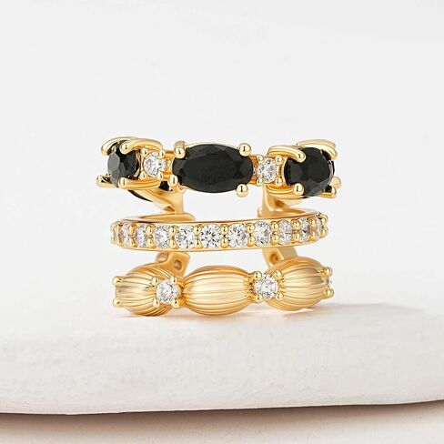 MTMY Ear Cuffs Non Piercing for Women 14K Gold Plated Ear Cuff Earrings Colorful Cubic Zirconia Paved Trendy Cartilage Earring Jewelry | Single in Kuwait