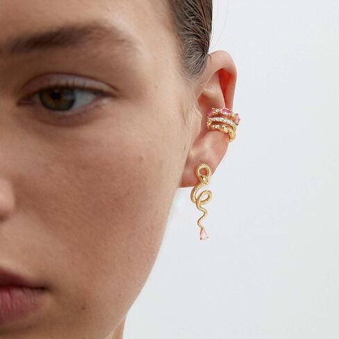 MTMY Ear Cuffs Non Piercing for Women 14K Gold Plated Ear Cuff Earrings Colorful Cubic Zirconia Paved Trendy Cartilage Earring Jewelry | Single in Kuwait