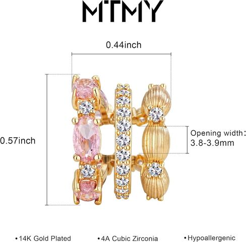 MTMY Ear Cuffs Non Piercing for Women 14K Gold Plated Ear Cuff Earrings Colorful Cubic Zirconia Paved Trendy Cartilage Earring Jewelry | Single in Kuwait