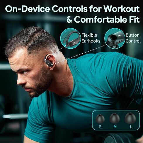 GOLREX 100H Playtime Headphones Wireless Bluetooth with Charging Case IP8 Waterproof Powerful Bass Over Ear Headphones with LED Display in Kuwait