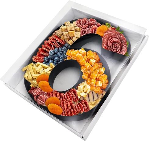 12.5inch Fillable Paper Mache Number Letter Cardboard Cutouts Charcuterie Board Food Sweet Cupcake Tray Party Decorative Box (Letter D, White), KAFU01 in Saudi Arabia