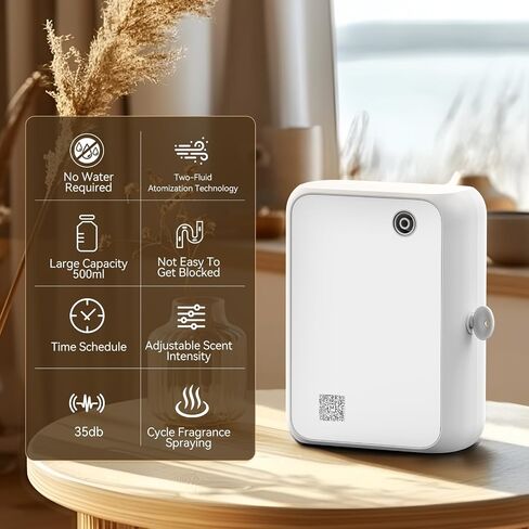 Smart Essential Oil Diffuser with Bluetooth,Waterless Scent Machine for Home,Office,Hotel,and Large Room – Timer Function & Quiet Operation,Black in Saudi Arabia