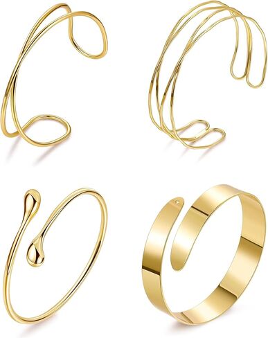 4pcs الكفة الذراع العلوية للنساء تفتح أساور الذراع القابلة للتعديل in Kuwait